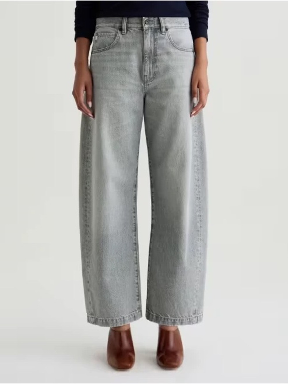 AG LOS ANGELES - Wide-Leg High-Rise Women's Jeans — Light Gray size 29 NEW
